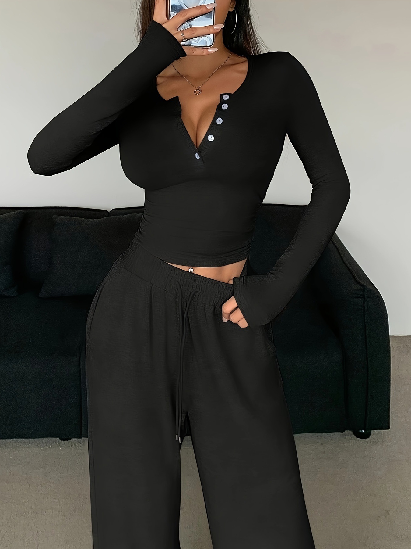 Solid Color Pant Sets Autumn W - Winter Clothing Factory Outlet recension och pris
